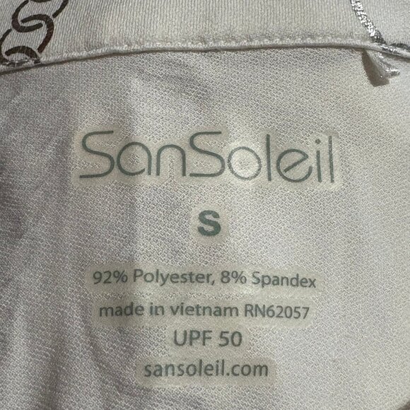 San Soleil 1/4 Zip Golf Sun Top Size Small Long Sleeve White - Picture 8 of 10
